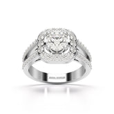 1.72 CT Round Cut Halo Lab Diamond Ring